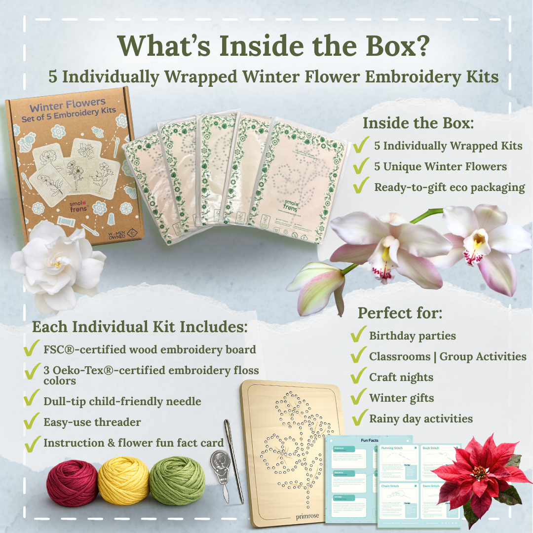 Winter Flower Embroidery Kit