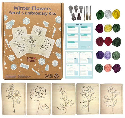 Winter Flower Embroidery Kit