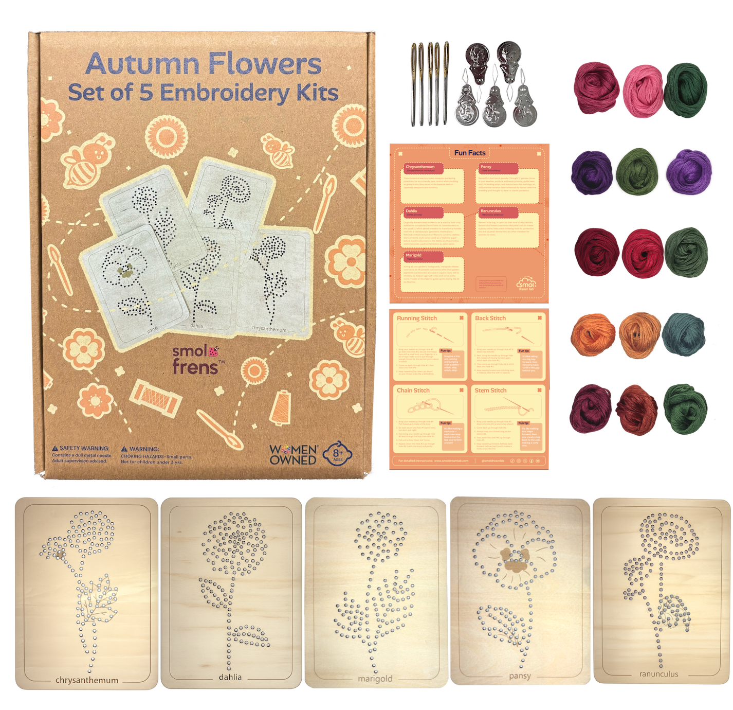 Autumn Flower Embroidery Kit