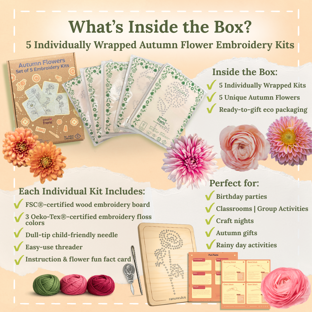 Autumn Flower Embroidery Kit