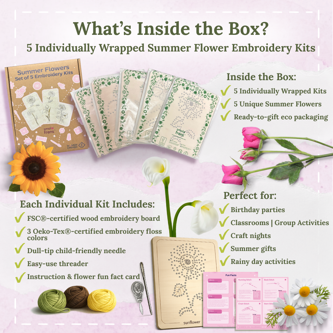 Summer Flower Embroidery Kit